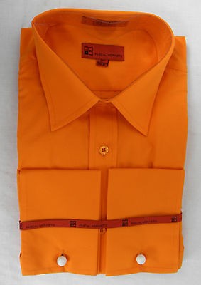 Pascal Morabito Tangerine Orange Button Down Dress Shirt 20 34/35 