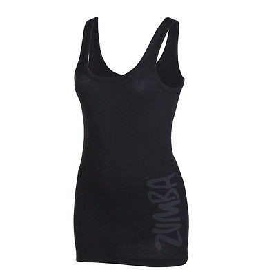 New ultra soft CHARM RIBBED ZUMBA Tank Top, BLACK, Size XLARGE, Free 