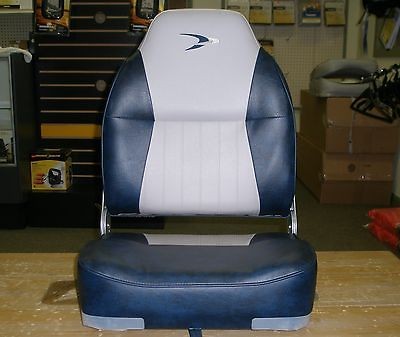 WISE PREMIUM HIGH BACK BOAT SEAT, GREY/NAVY, NEW FISHING SEAT