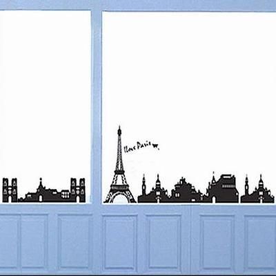   TOWER wall Stickers Mural PARIS Room Decor Art Vinyl Decals Black