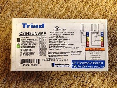 Universal Lighting Triad CF Electronic Ballast 120 277V C2642UNVME