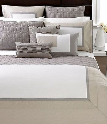 Hotel Collection Modern Block Embroidered Platinum 10 x 20 