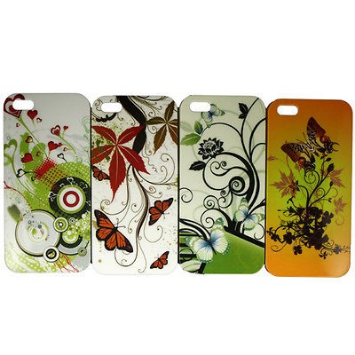 4PCS NEW STYLE HARD BACK CASE COVER SKIN FLOWER FOR APPLE IPHONE 5 5G 