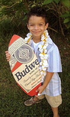 NEW MINI HOME DECOR HANGING BUDWEISER BEER SURFBOARD SIGN 