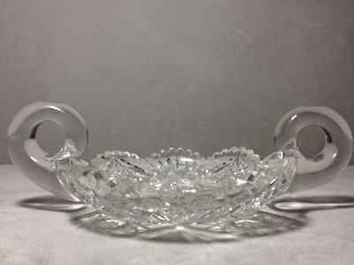 antique abp cut glass 2 handled nappy 