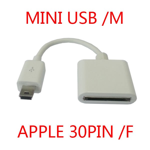 white ipad iphone dock 30pin female to mini usb 5p