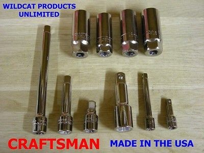 CRAFTSMAN BIG 10 PIECE DRIVE EXTENSION / SPARK PLUG SET    