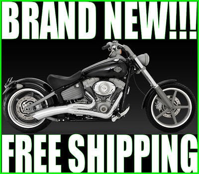 VANCE & HINES BIG RADIUS 2 INTO 1 EXHAUST PIPES PIPE 1986 2011 HARLEY 
