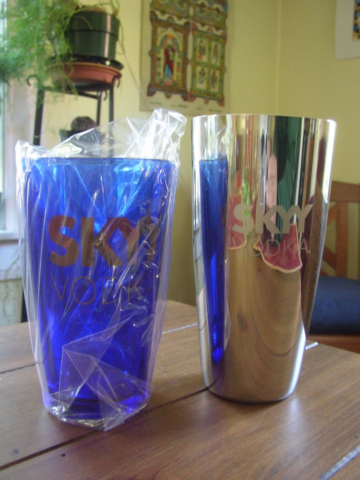 skyy vodka shaker with glass  19 95