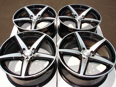 17 4x114.3 4x100 Wheels Black Jetta Golf Passat Tiburon Integra Neon 4 