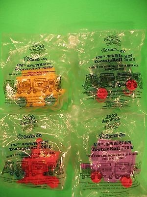   Carls Jr 1996 100th Anniversary Tootsie Roll Train set of 4 *MIP