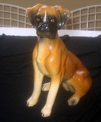 vintage jema holland figure of a boxer dog 7 5in