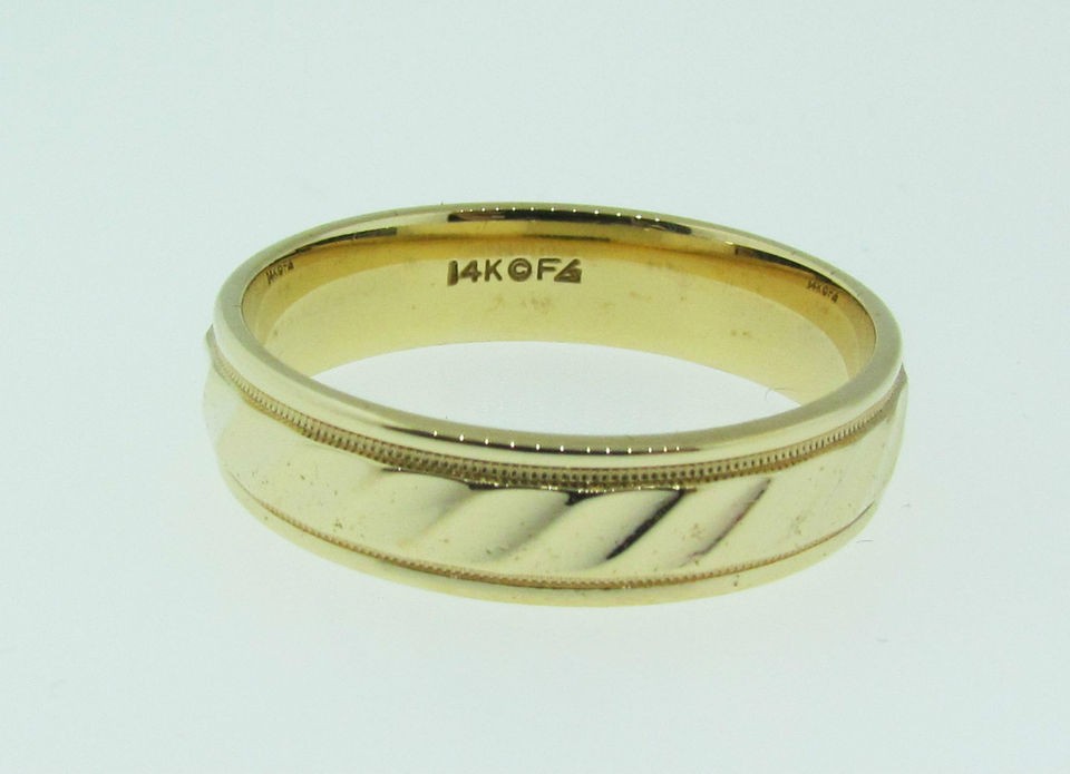 14k carved vintage men s wedding band size 12 5