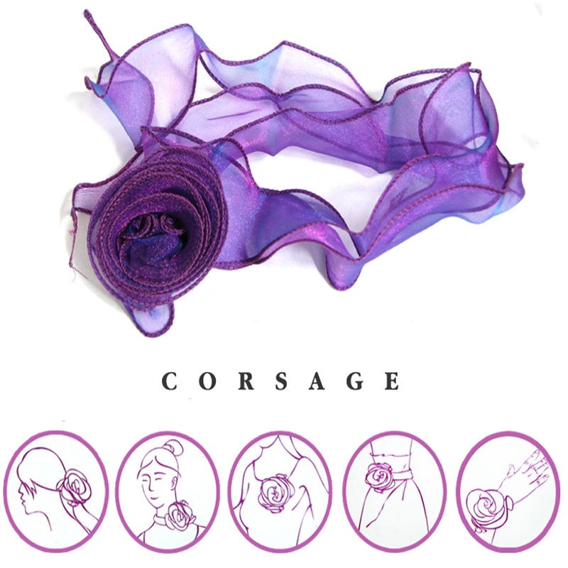 Multi flower corsage wedding party decoration scarf bracelet headband 