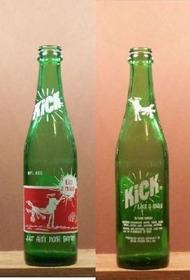 KICK LIKE A MULE VINTAGE ACL 10 FLUID OZ SODA BOTTLE ROYAL CROWN COLA 