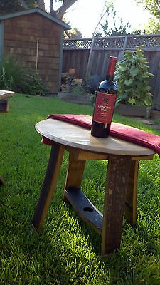 wine barrel cocktail side or end table 