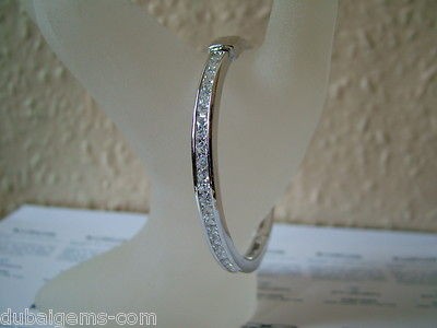 WHITE GOLD FINISHED LADIES DESIGNER BANGLE DG CREATED DIAMOND NEW 