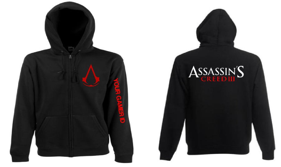   CREED 3 ZIP UP HOODIE FREE GAMER ID on arm NEW POST WORLDWIDE