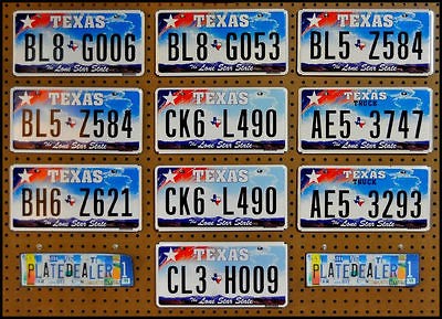 10 TEXAS Lone Star Flat Mixed License Plates Hobbies Decor Signs 