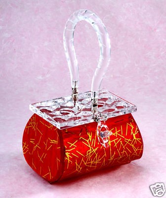 lucite handbag purse 1950s style atomic red by deluree  99 