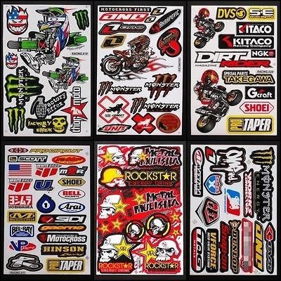   STARS QUAD SKATEBORD DIRT BIKE ATV RACING CAR DECAL STICKERS