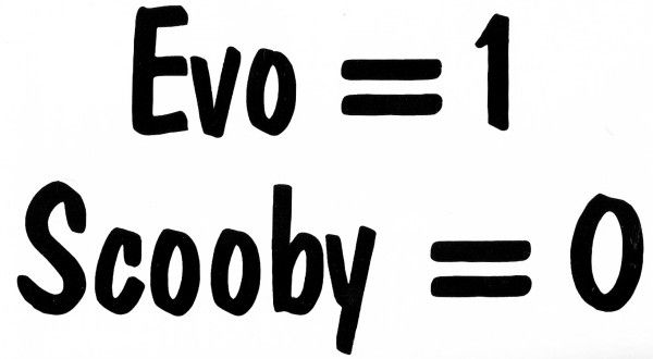 Evo =1 Scooby =0 Novelty Car Sticker/Decal for Mitsubishi Lancer