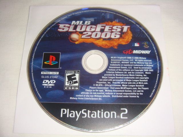 MLB Slugfest 2006 PS2 Sony PlayStation 2 Game Disc Only Slug Fest 