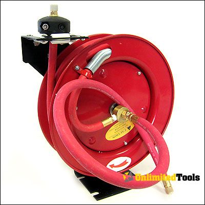 HD 1 2 x 25 ft Retractable Air Hose Reel 300PSI 1 2 ID