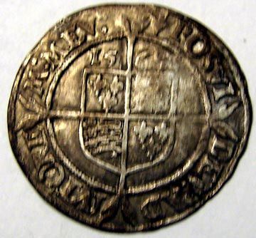 1565 English Silver Six Pence Queen Elizabeth 1st