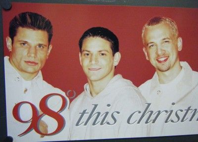 98 Degrees Double Sided Promo Poster Flat This Christmas 1999 Nick 