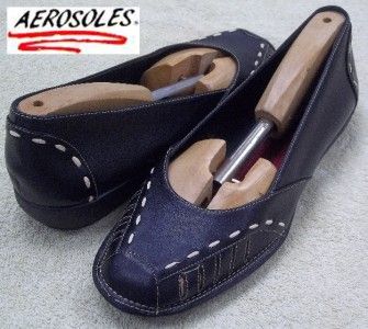 A2 by Aerosoles Dark Blue Combo Blue Stitched Loafer Ballet Flat Shoes 