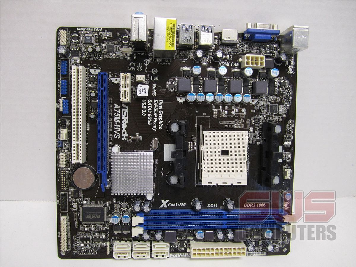 ASRock A75M HVS Motherboard FM1 AMD A75 Hudson D3 HDMI Micro ATX