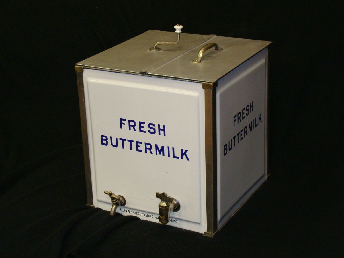 Country Store,Buttermilk Churn & Dispenser,Porcelain,Allen FilterCo 