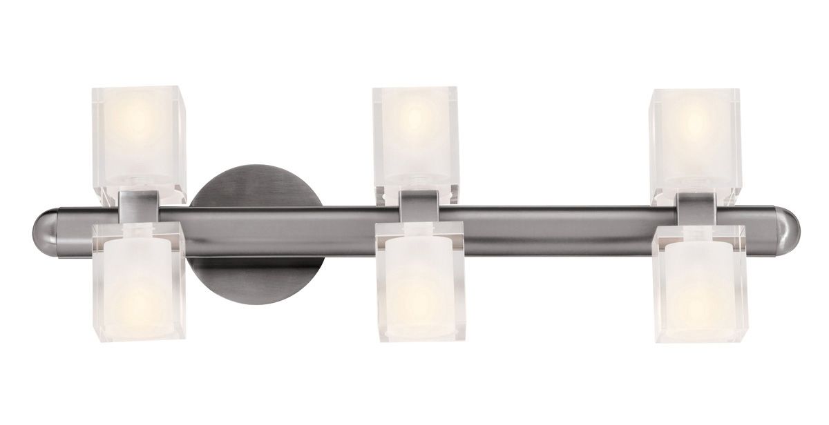 Access Lighting 23907 BS FCL Astor Modern 6 Light Bathroom Wall Lamp 