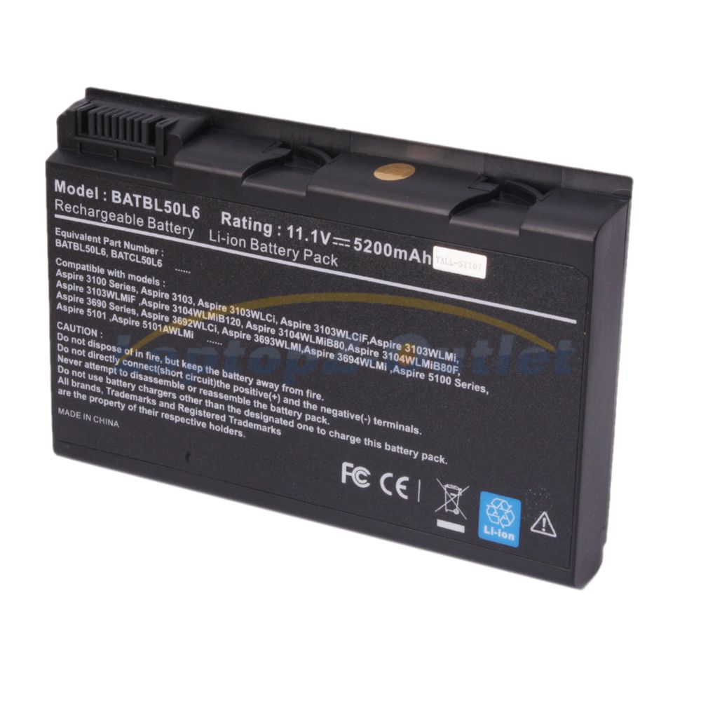   Battery for Acer Aspire BATBL50L6 3100 3690 5610 5100 Black