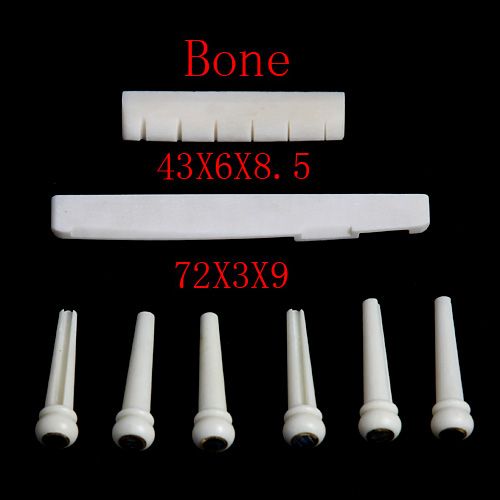 Nut Saddle Pins Ebone Acoustic Guitar Bone Pins Saddle