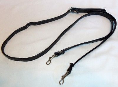 Handbag Replacement Strap Black Patent Leather Silver Clips 48 Long 