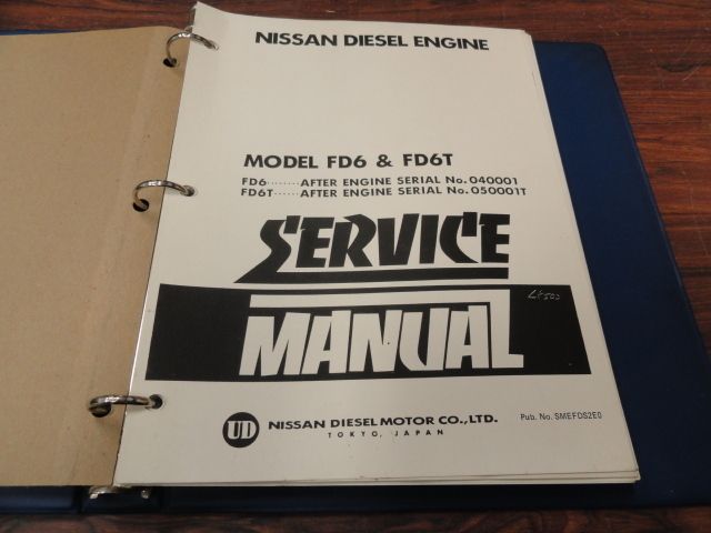 Nissan UD FD6 FD6T Diesel Engine Service Manual NEW SMEFDS2EO