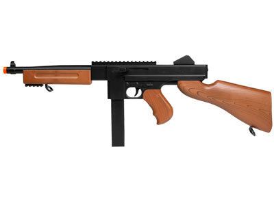 Thompson M1 Spring Airsoft Submachine Gun w Rail Full Sized SMG 