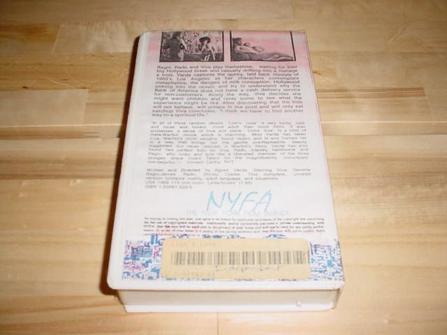 Lions Love Agnes Varda Warhol Viva 1969 Very RARE VHS