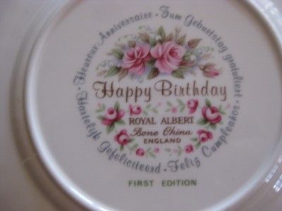 Royal Albert Happy Birthday 8 Floral Plate Signed EXC