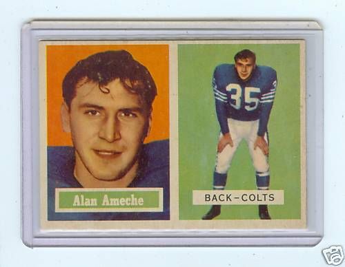 1957 Topps 53 Alan Ameche Baltimore Colts Badgers