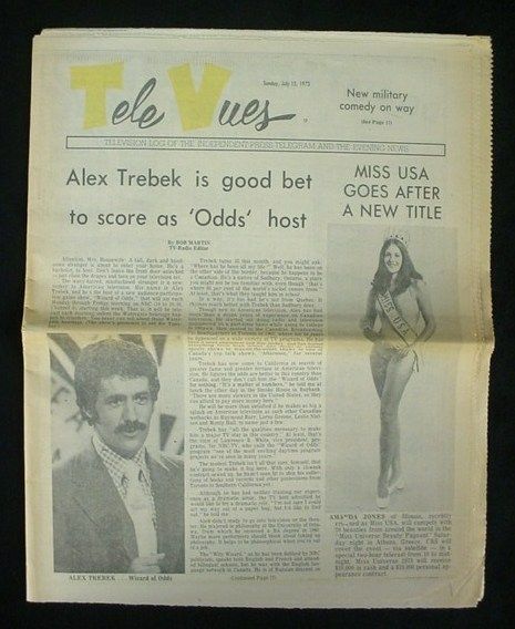 1973 Tele Vues News Alex TREBEK First TV Game Show Job Pre Jeopardy 