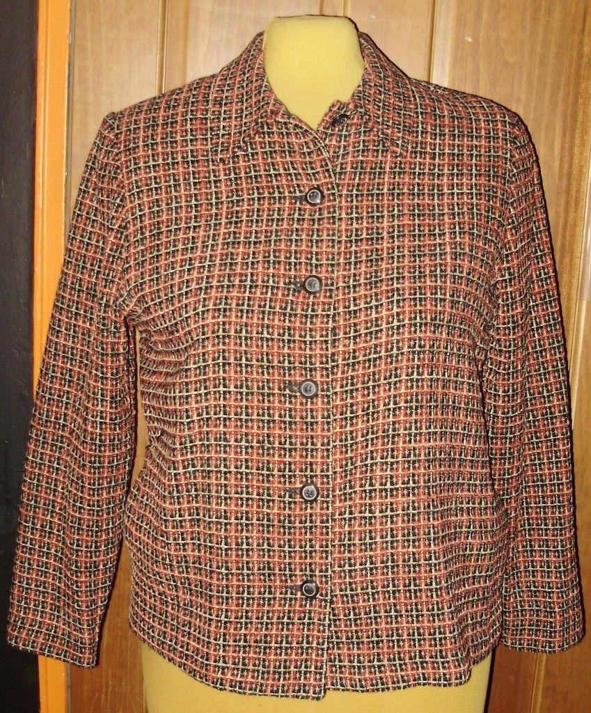 Womens Plus Size Blazer 16 1X ALFRED DUNNER Plaid