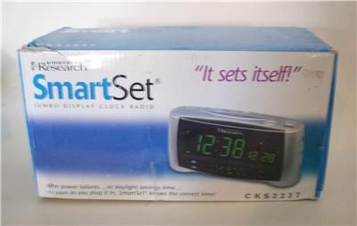 Emerson Smartset Clock Radio w Jumbo Display Used CKS2237 s N 