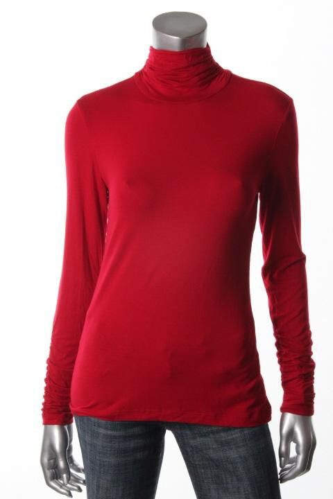 Alfani N A Red Long Sleeves Turtleneck Top s BHFO