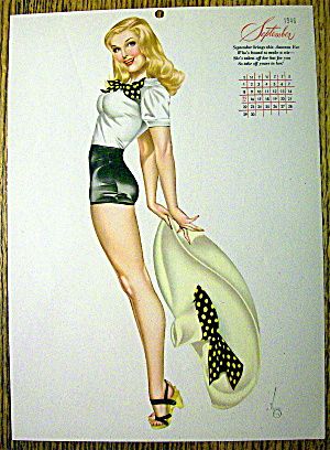 Alberto Vargas Pin Up September 1946 Calendar Esquire on PopScreen
