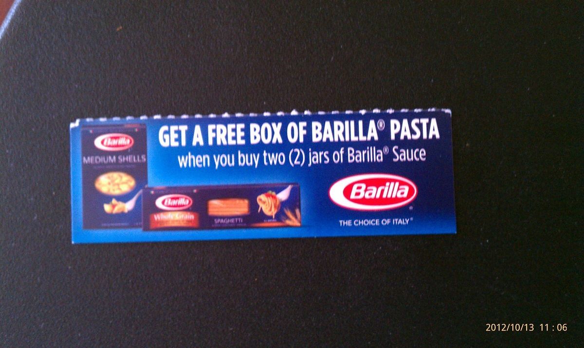   Box Barilla Pasta When You Buy 2 Jars of Barilla Sauce Coupons