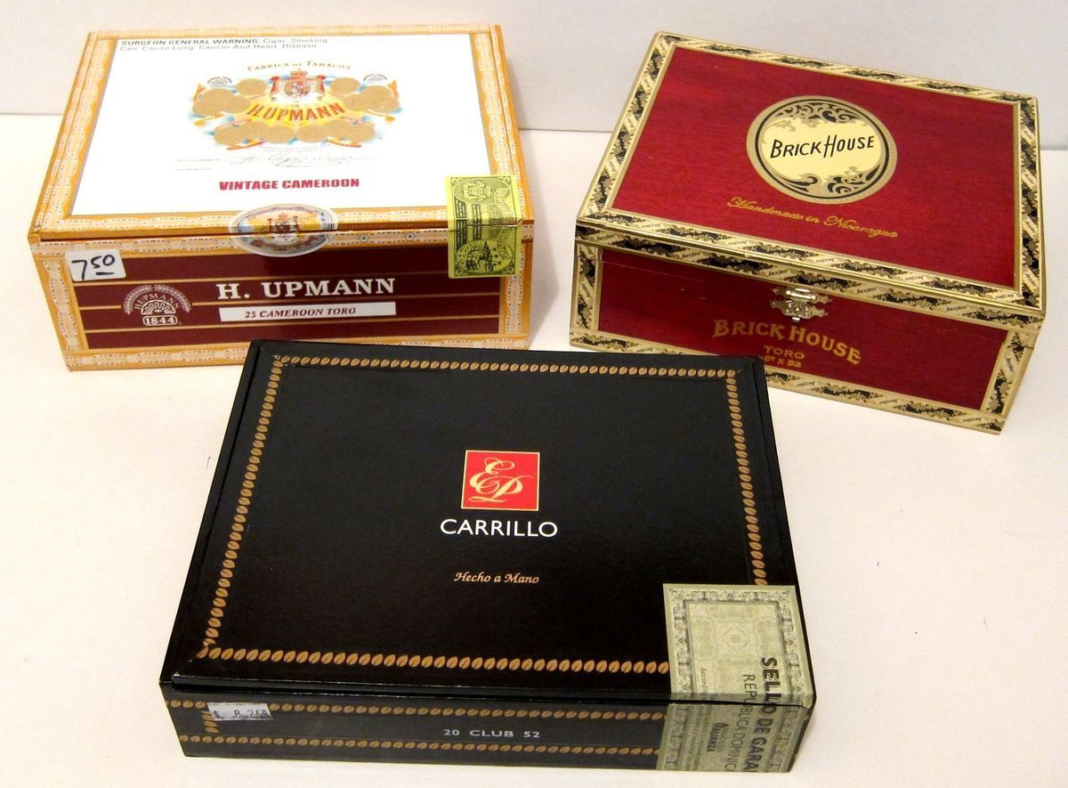 Wooden Cigar Boxes Brick House Upmann Cameroon Carillo