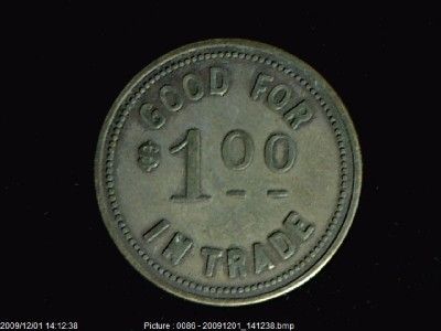 Allam Bros Billiard Hall Del Norte Colorado Trade Token